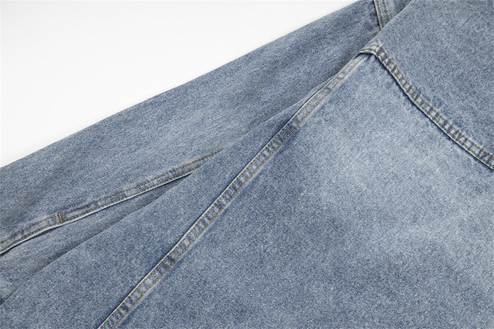 Punk Distressed Wash Denim Jacket