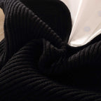 Women's Black And White Contrast Color Knitted Stitching Fake Two Pieces Shirts