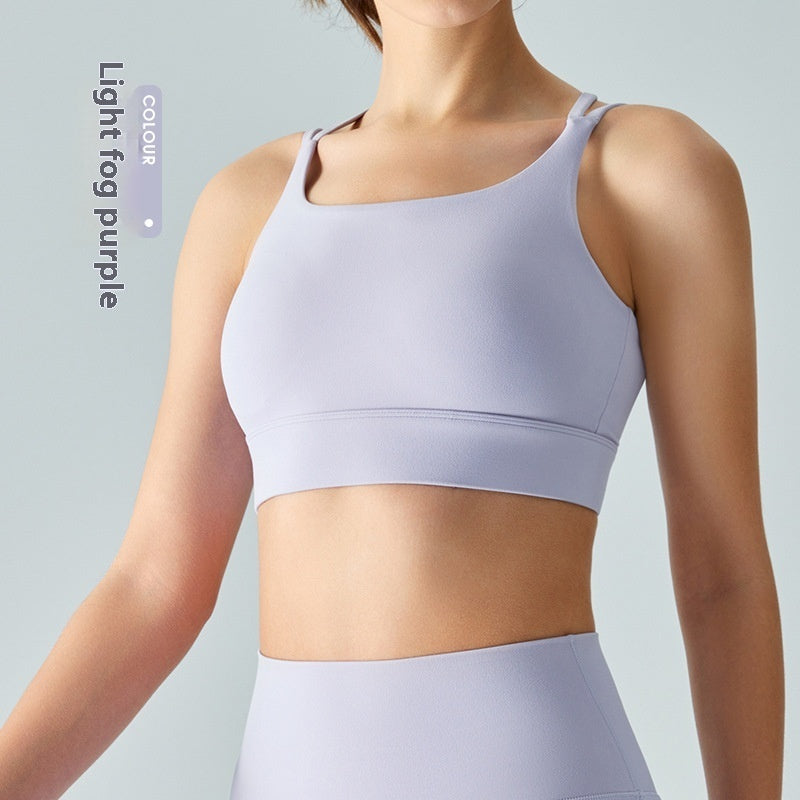 Spaghetti Strap One-piece Fixed Cup Sports Underwear Medium Strength Beauty Back Strap