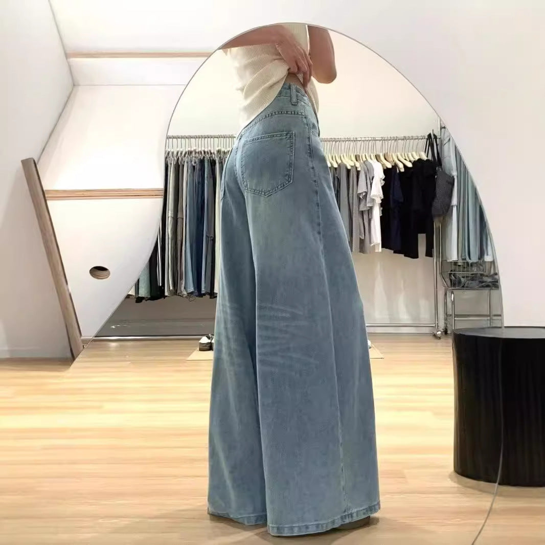 Women's Wide-leg Jeans High Waist Loose And Slimming