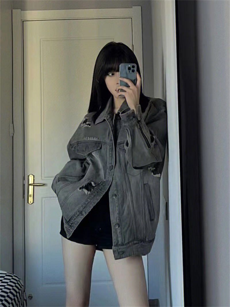 Women's American Vintage Loose Jacket Denim Coat